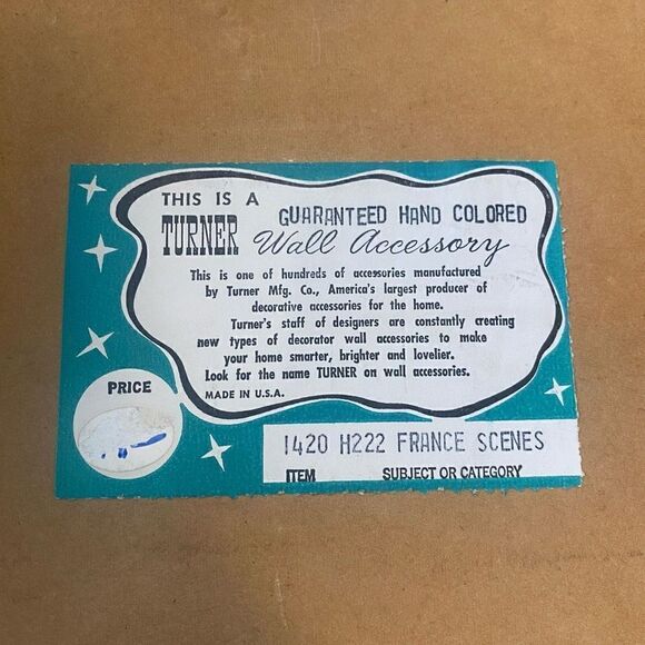 Paris France scenes turner wall accessory vintage lot of 2 Rare - Picture 7 of 7